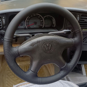 大众老款 捷达伙伴春天前卫普桑塔纳方向盘套真皮把套手缝专用全包