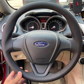 14年嘉年华13翼博把套手缝专用 福特福睿斯方向盘套真皮09 17款