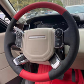 路虎揽胜极光发现4 5卫士星脉神行者2方向盘套真皮专用把套手缝