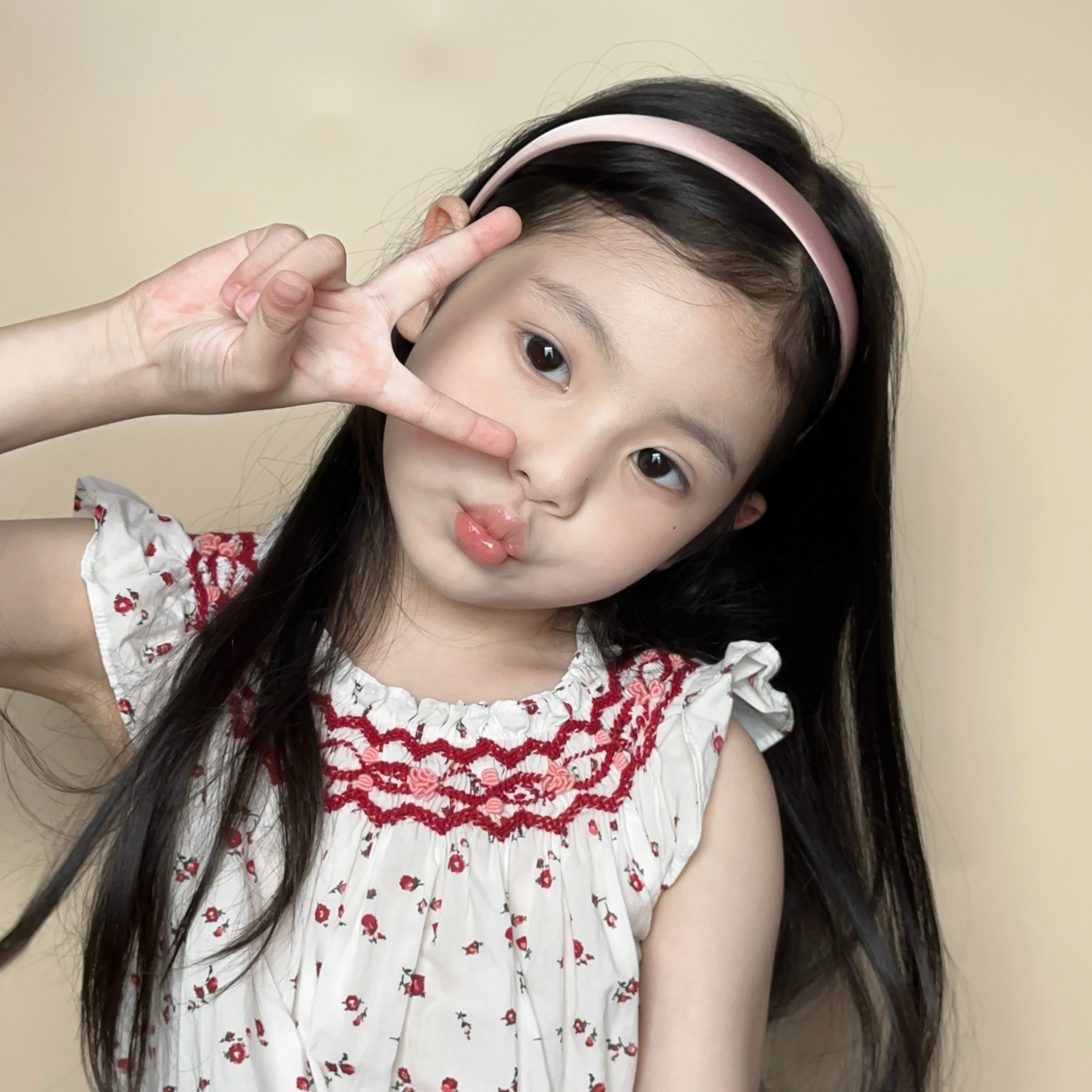 简约百搭奶油色发箍儿童 春夏新款质感细发箍 女童压发头箍 头饰