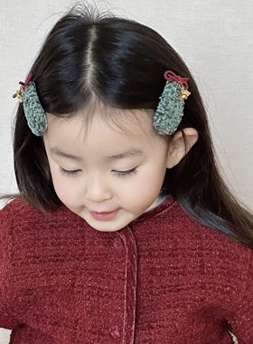 圣诞节礼物 圣诞树发夹儿童 宝宝边夹刘海夹 可爱洋气女童bb夹