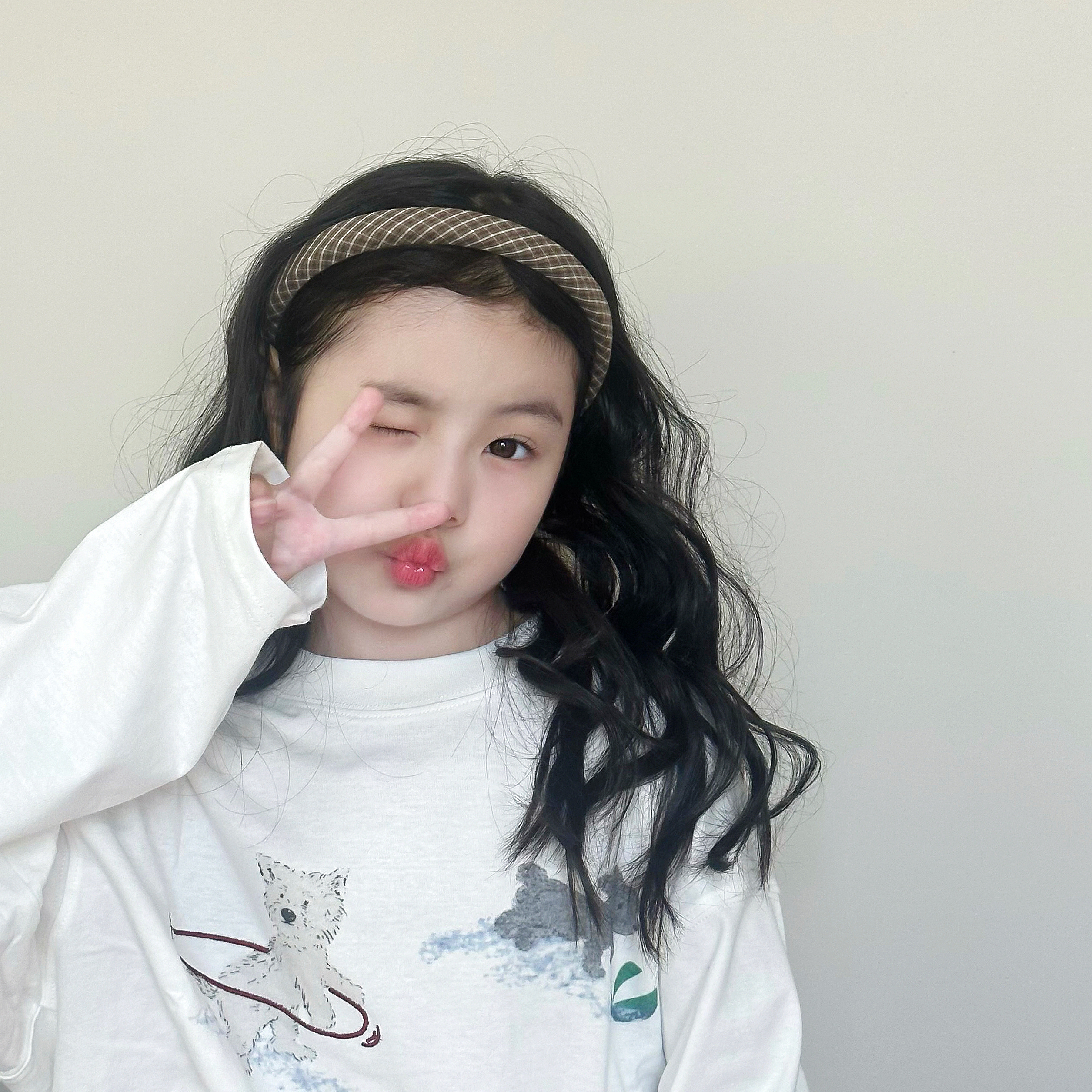 秋冬新款布艺格子发箍儿童 学院风压发头箍女童 学生细发箍头饰