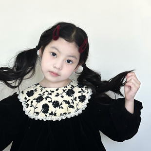 秋冬新款丝绒发夹儿童 韩系碎发夹边夹刘海夹 大号女童bb夹 质感