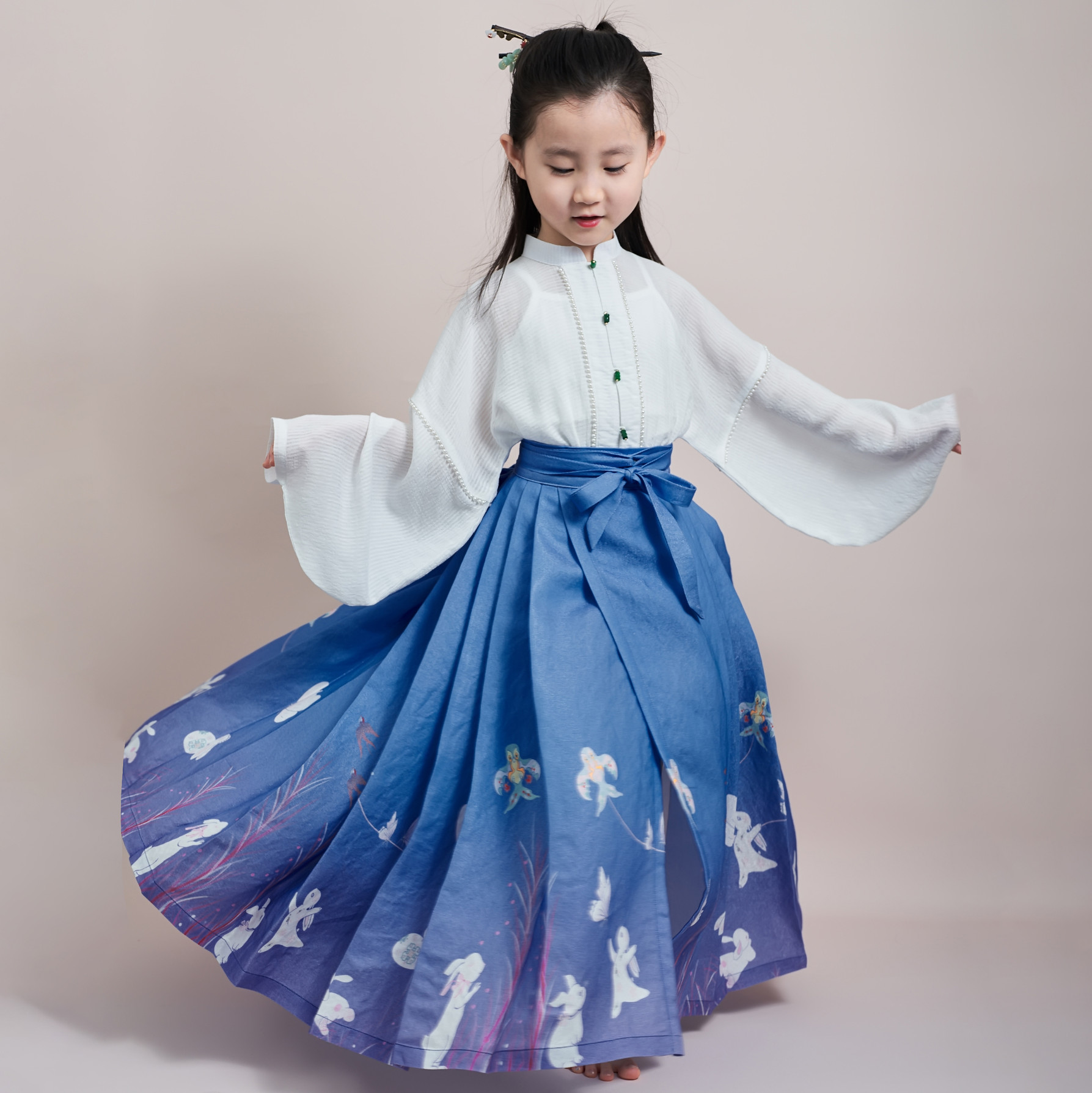 女童明制春秋汉服马面裙