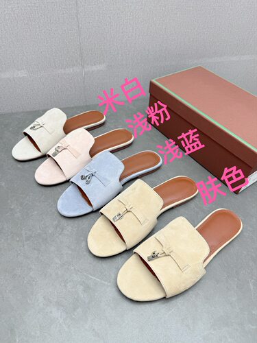 新品外贸LP同款真皮流苏凉拖鞋女高跟露趾休闲一字拖鞋女拖鞋女鞋