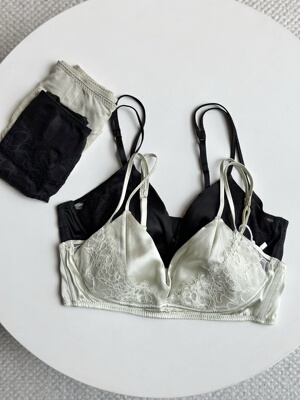 LAP新款19姆真丝弹力文胸套装 轻奢大胸显小无痕内衣内裤112510