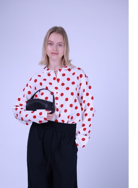 ETIK Nor 瑞典小圆领红色波点衬衫