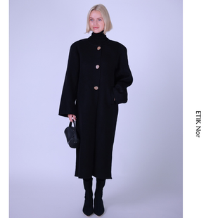 ETIK 瑞典双面绒羊毛羊绒圆领宽松大衣 Nor