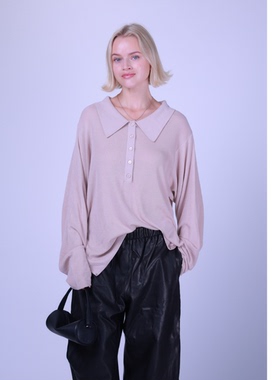 ETIK Nor 瑞典polo领羊毛真丝针织衫