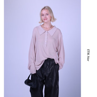 瑞典polo领羊毛真丝针织衫 ETIK Nor