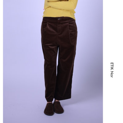 ETIK Nor瑞典复古灯芯绒系扣裤子