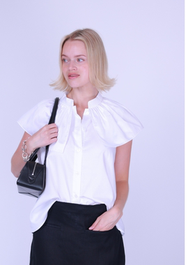 ETIK Nor瑞典花苞领意大利精细棉无袖衬衫