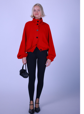 ETIK Nor 瑞典复古灯笼袖立领拉链夹克