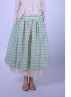 ETIK Nor 瑞典薄荷色条纹双层蓬蓬裙