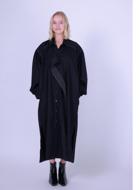 ETIK Nor瑞典缝线淡卡其色意大利精细棉连衣裙