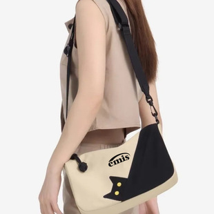 韩代正品emis猫咪日系腋下包大容量高级质感通勤斜挎可爱单肩包