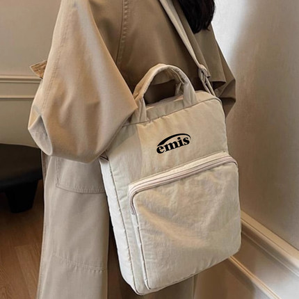 韩代正品emis加厚手提袋平板15寸笔记本大学生简约单肩斜挎电脑包