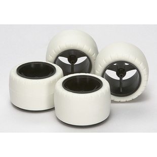 正品田宫 四驱车小径 SXX底盘白胎黑轮弧形 轮胎渗碳车轮 15415