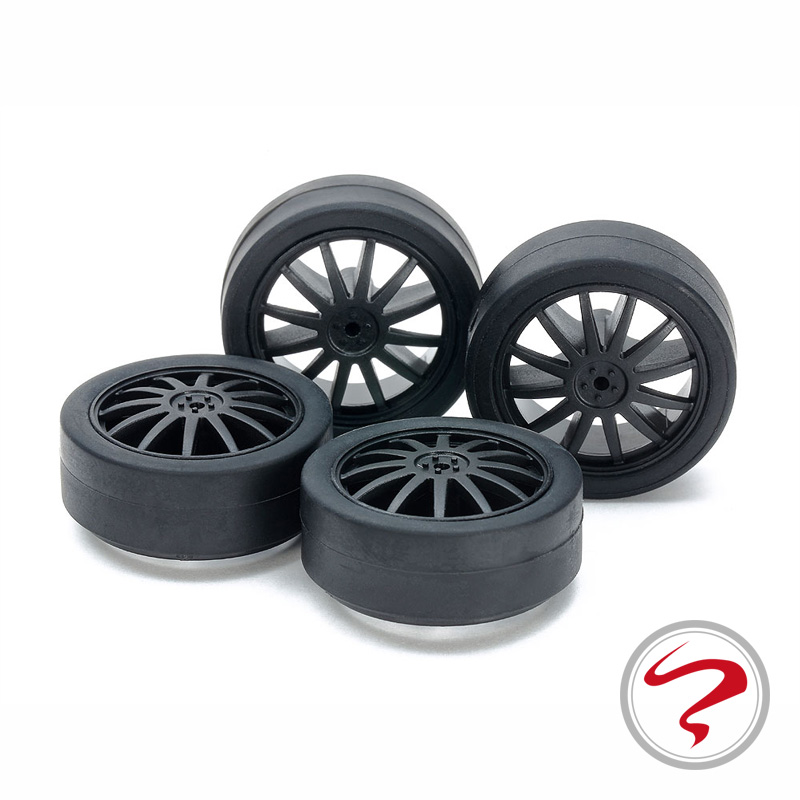 正品田宫四驱车配件15534 黑色低摩擦硬胎 黑硬胎 12爪渗碳轮毂