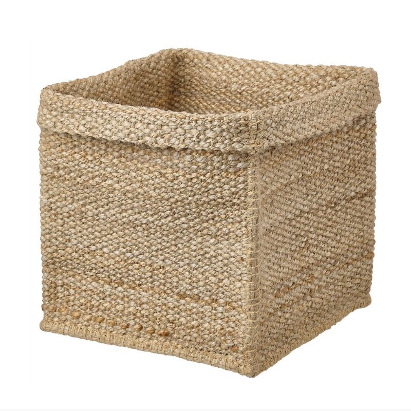 宜家正品提勒维普篮黄麻30x30x35厘米收纳箱储物盒纯手工缝制