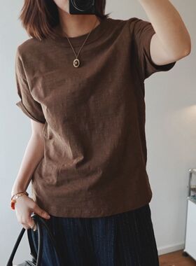 日本R家环锭纺工艺天竺棉短袖t恤 女士 三色