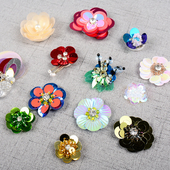 子包包装 小号立体手工花亮片珠片花布贴diy服装 辅料鞋 饰花朵手缝