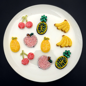 可爱法式 辅料饰品 立体手工钉珠夏日小号水果菠萝香蕉樱桃布贴服装