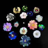 子包包装 多色立体手工花亮片珠片花布贴diy服装 辅料鞋 饰花朵手缝