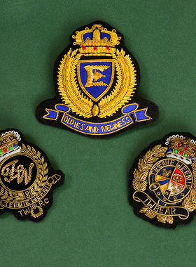 金色皇冠卡通印度丝刺绣徽章胸针JK西装配饰小众设计感高级饰品