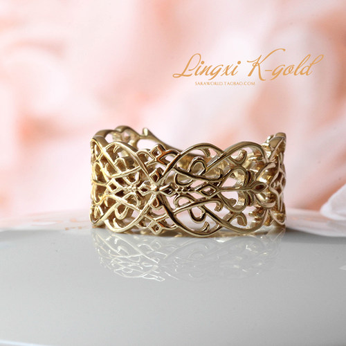 灵犀珠宝9k黄金阿拉伯雕花复古