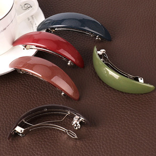 日韩小号弹簧横夹发饰品后脑勺半扎马尾发夹发量少时尚发卡夹子女