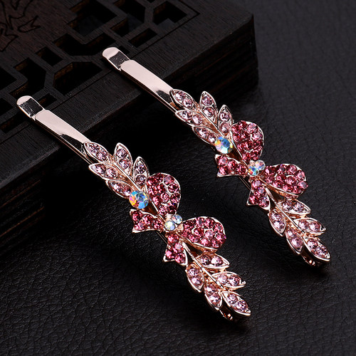 水钻刘海对夹金属一字发夹头顶夹