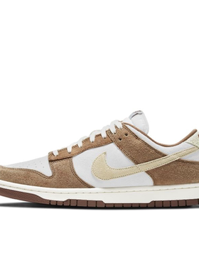 Nike Dunk Low 男 白棕 小麦 摩卡麂皮 低帮板鞋DD1390-100