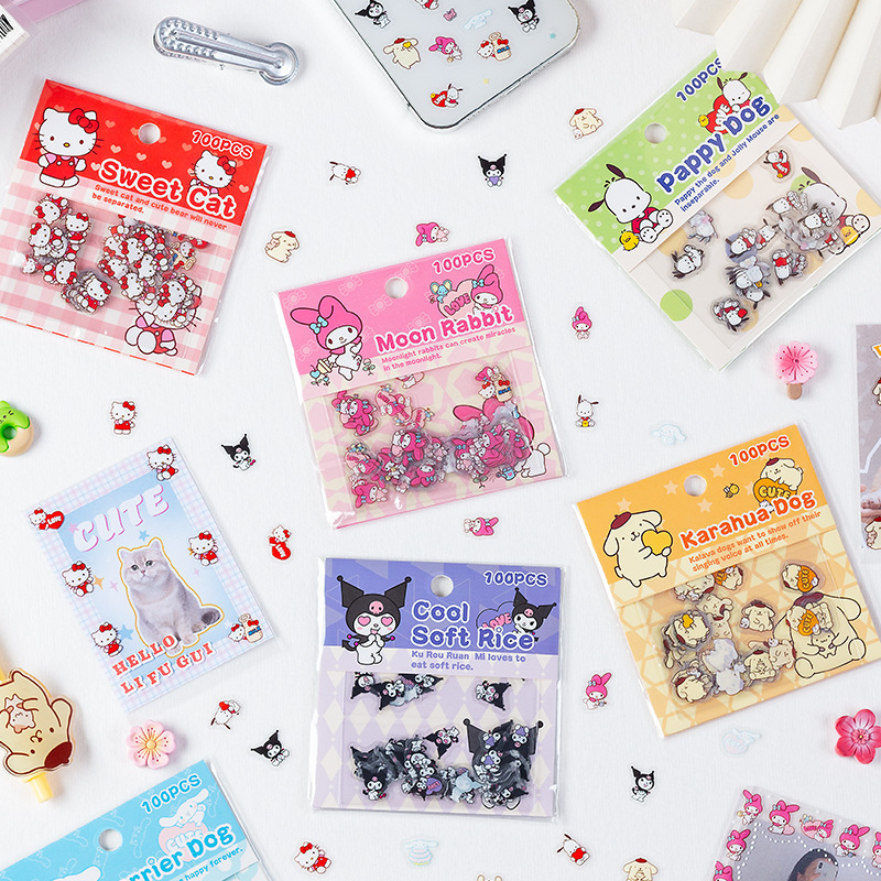 卡通玉狗透明防水pet贴纸包diy手账日记装饰素材贴学生