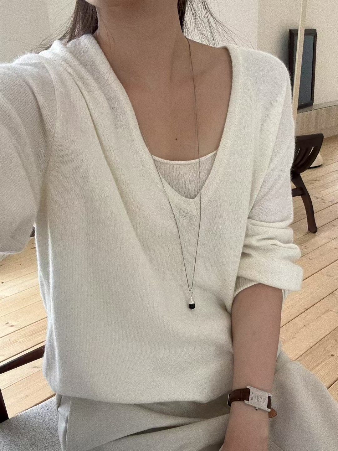 amygrace韩代 25秋东大门 羊毛混 v领套头针织衫毛衣