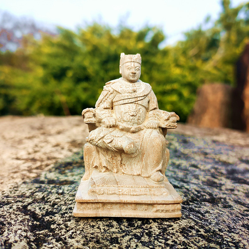 香樟木广泽尊王十三太保迷你工艺品雕件郭圣王随身佛龛原木艺摆件