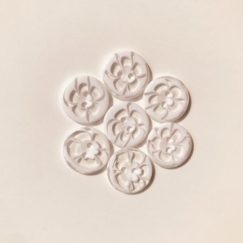 夏季衬衣扣子纽扣百搭白色透明花朵女士简洁衬衫连衣裙圆隐形扣子