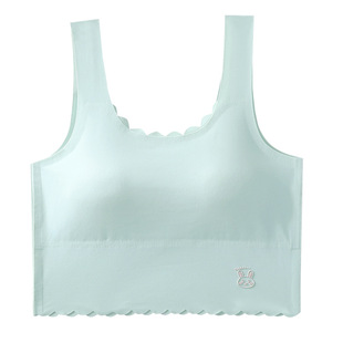 无痕少女文胸青春发育期内衣女初高中学生纯色舒适防走光抹胸 新品