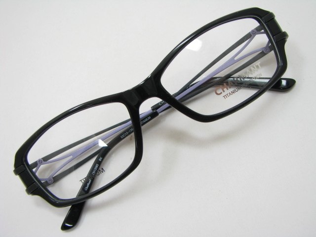 Charmant夏蒙 纯钛 眼镜框 眼镜架CH12065 BK 全框 黑色 板材框