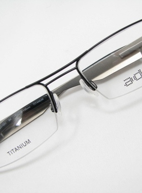 Charmant夏蒙爱博纯钛眼镜架adlib ad.lib AB3102U BK哑黑色镜框