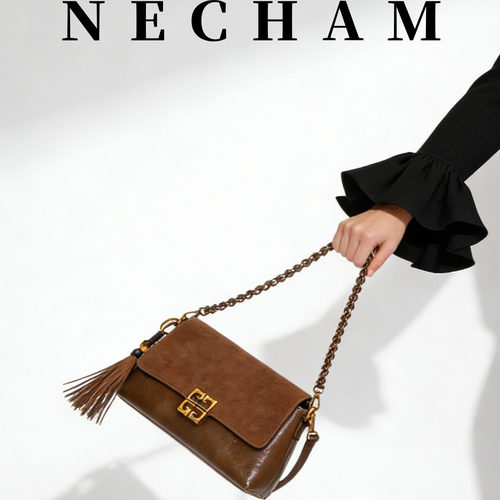NECHAM麂皮绒链条腋下包新款