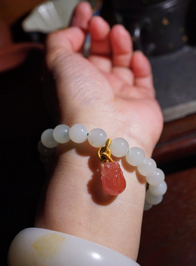 【一物一图】10mm天然和田玉单圈手串～17内手围