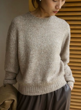 【TTDP】天天家羊绒羊毛圆领亮片毛衣经典微廓形显瘦针织上衣1089
