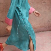 天天家国风新中式 TTDP 旗袍裙复古撞色斜襟手工盘扣长裙06133