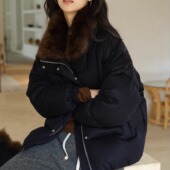 10142 带手套 TTDP 天天家轻奢系列皮草世家毛领加厚鹅绒服