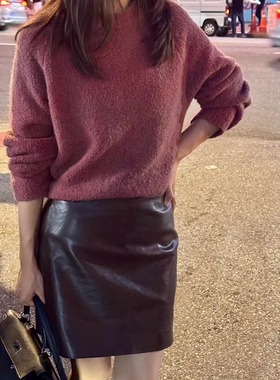 【TTDP】天天家土耳其进口绵羊皮裙美式复古显瘦短款半身裙D0909