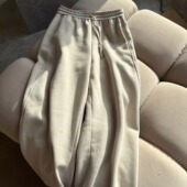 女12104 抽绳松紧腰休闲裤 TTDP 天天家老钱风加绒直筒显瘦卫裤