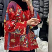 天天家甄选系列新中式 TTDP 重工百鸟朝凤纯手工刺绣外套1245