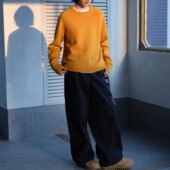 TTDP 天天家甄选系列骆驼绒束脚工装 裤 高腰显瘦加厚长裤 12115