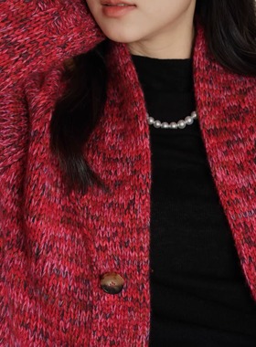 【TTDP】天天家甄选系列 轻奢系列夹花纱100%山羊绒毛衣外套10122